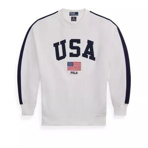 Polo Ralph Lauren Women’s Team USA Oversize Crewneck Sweatshirt White Multi XXS